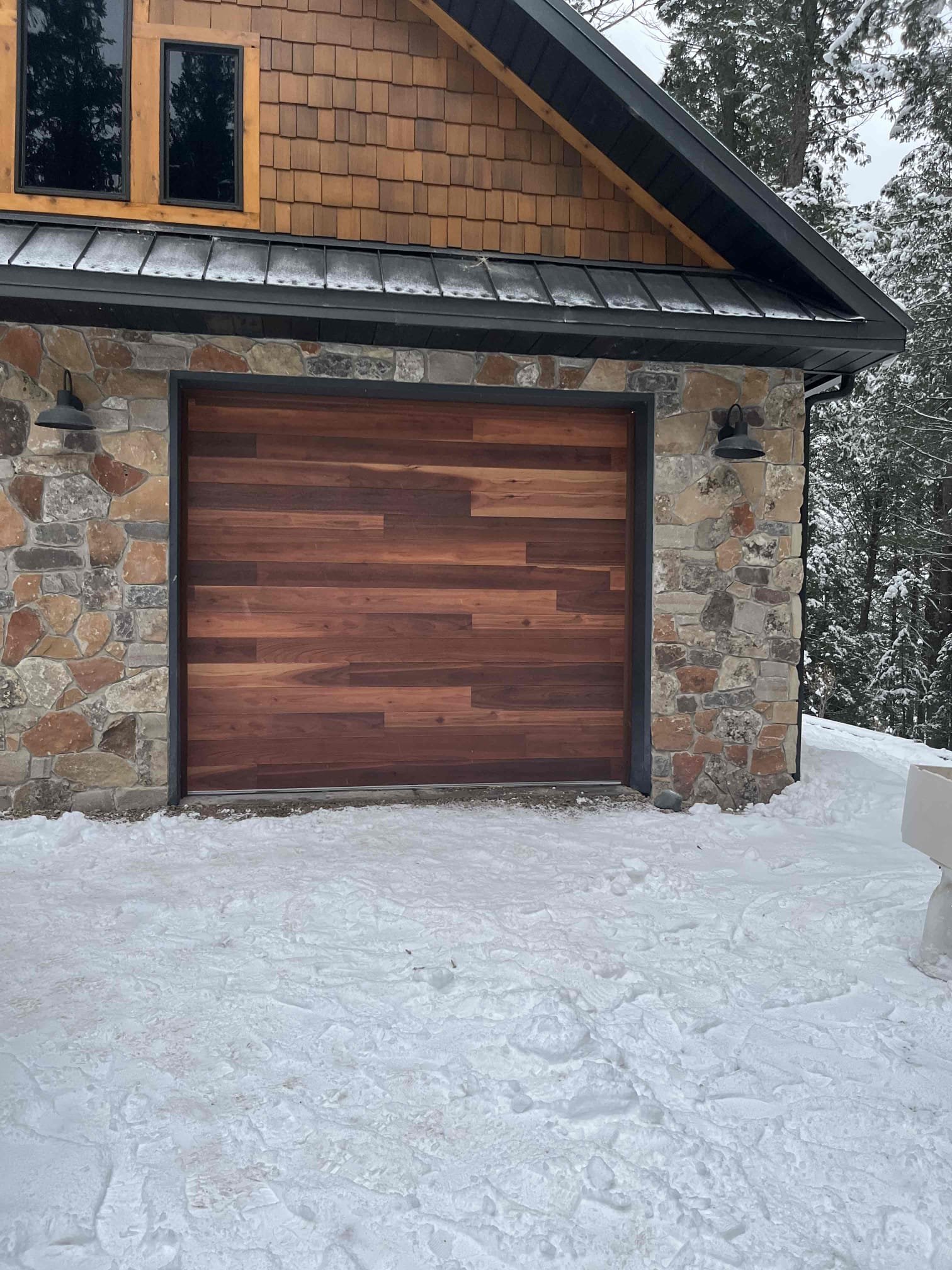 Residential garage door project completed by Quality Overhead Door in Southeast Idaho
