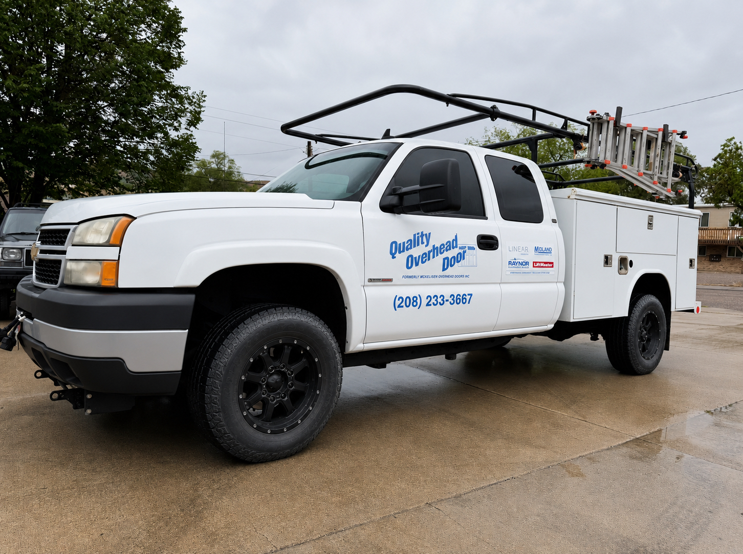 Quality Overhead Door service truck providing garage door repair in Idaho