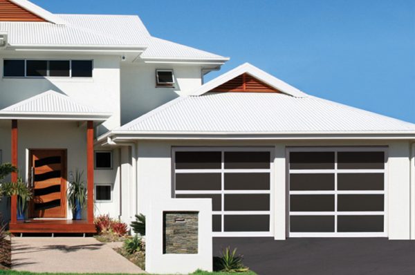 Aluminum garage door installation by Quality Overhead Door